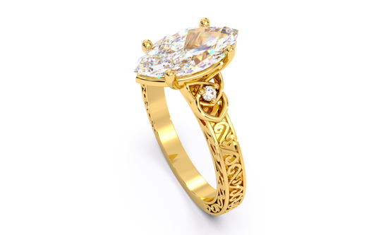 Luxe Aimé Renouveau Vintage Engagement Ring, Side View