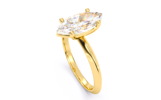 Luxe Aimé Aura Solitaire Engagement Ring, Side View