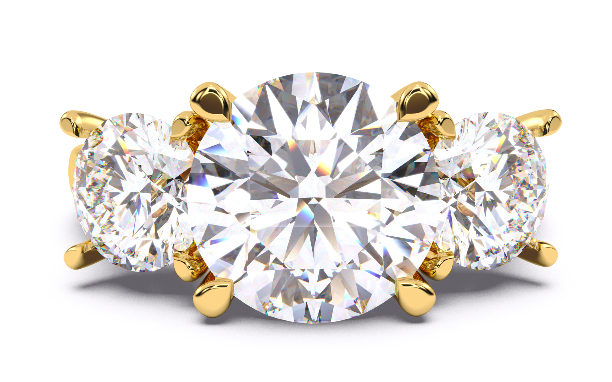 Luxe Aimé Arrondi Trio Engagement Ring, Front View