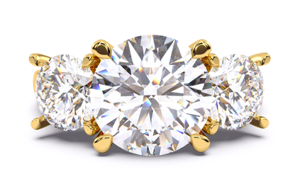 Luxe Aimé Arrondi Trio Engagement Ring, Front View
