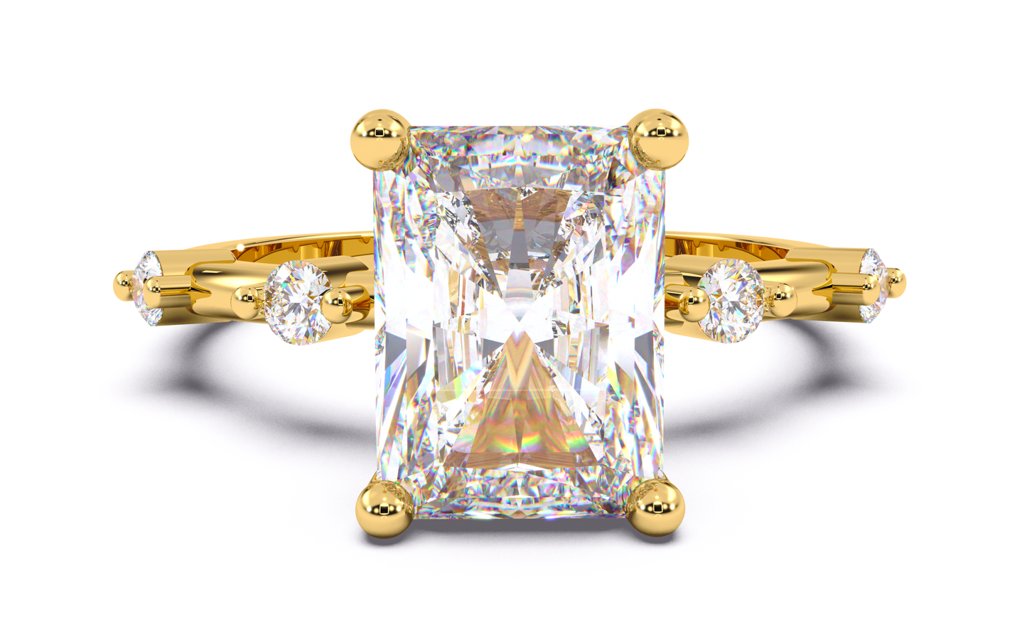 luxe aimé élevé solitaire engagement ring, front view