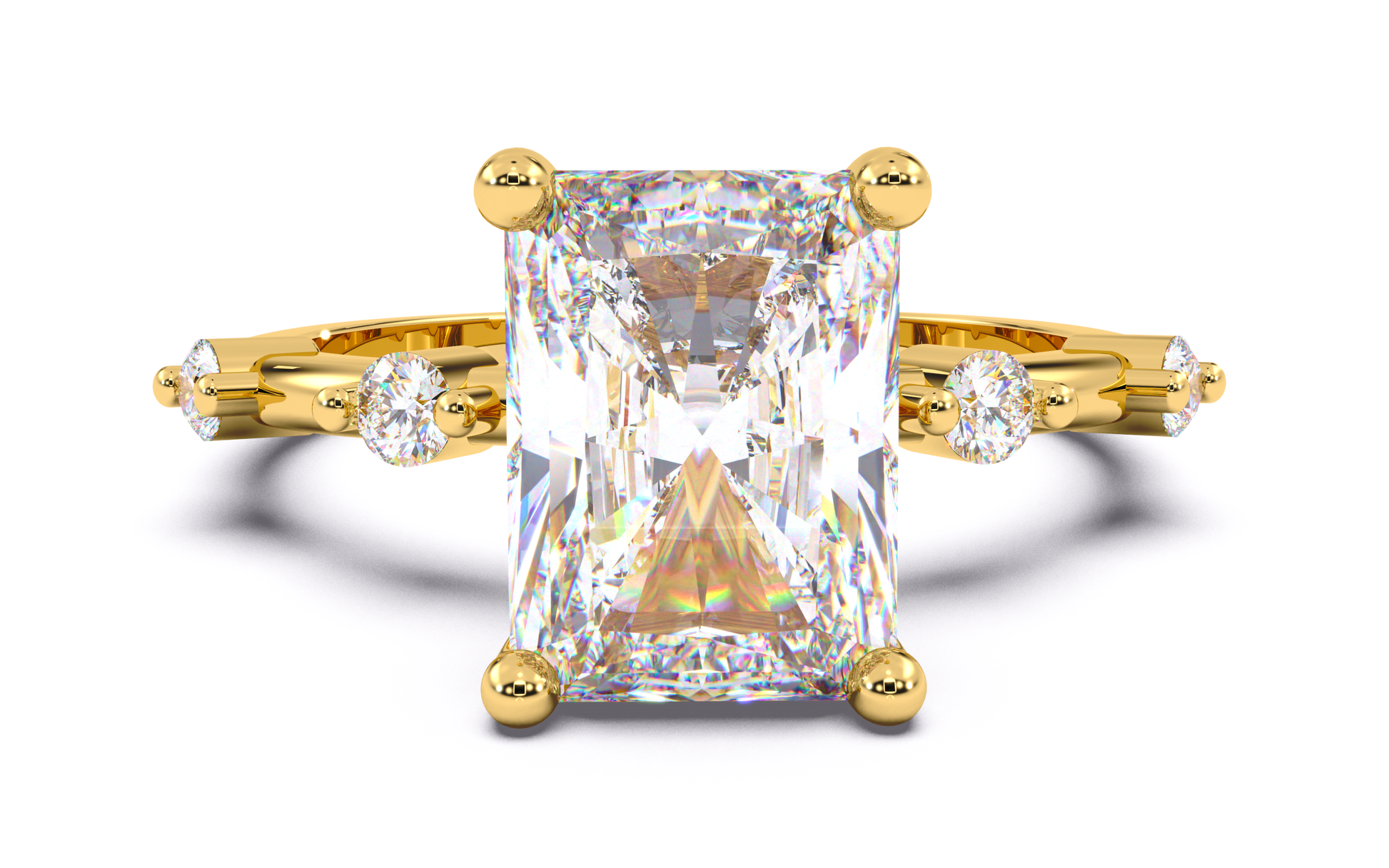 Luxe Aimé Élevé Solitaire Engagement Ring, Front View