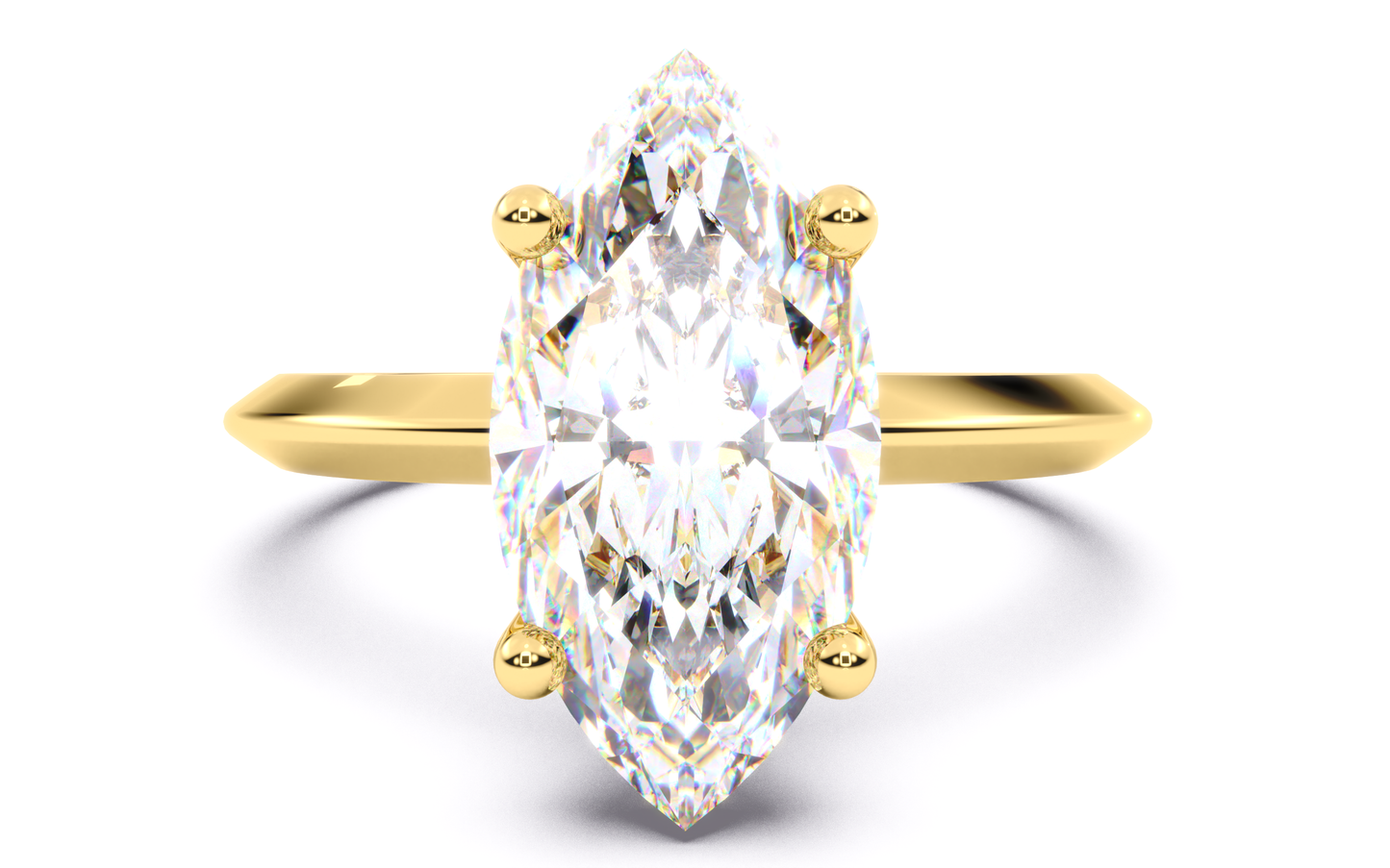 luxe aimé aura solitaire engagement ring, front view
