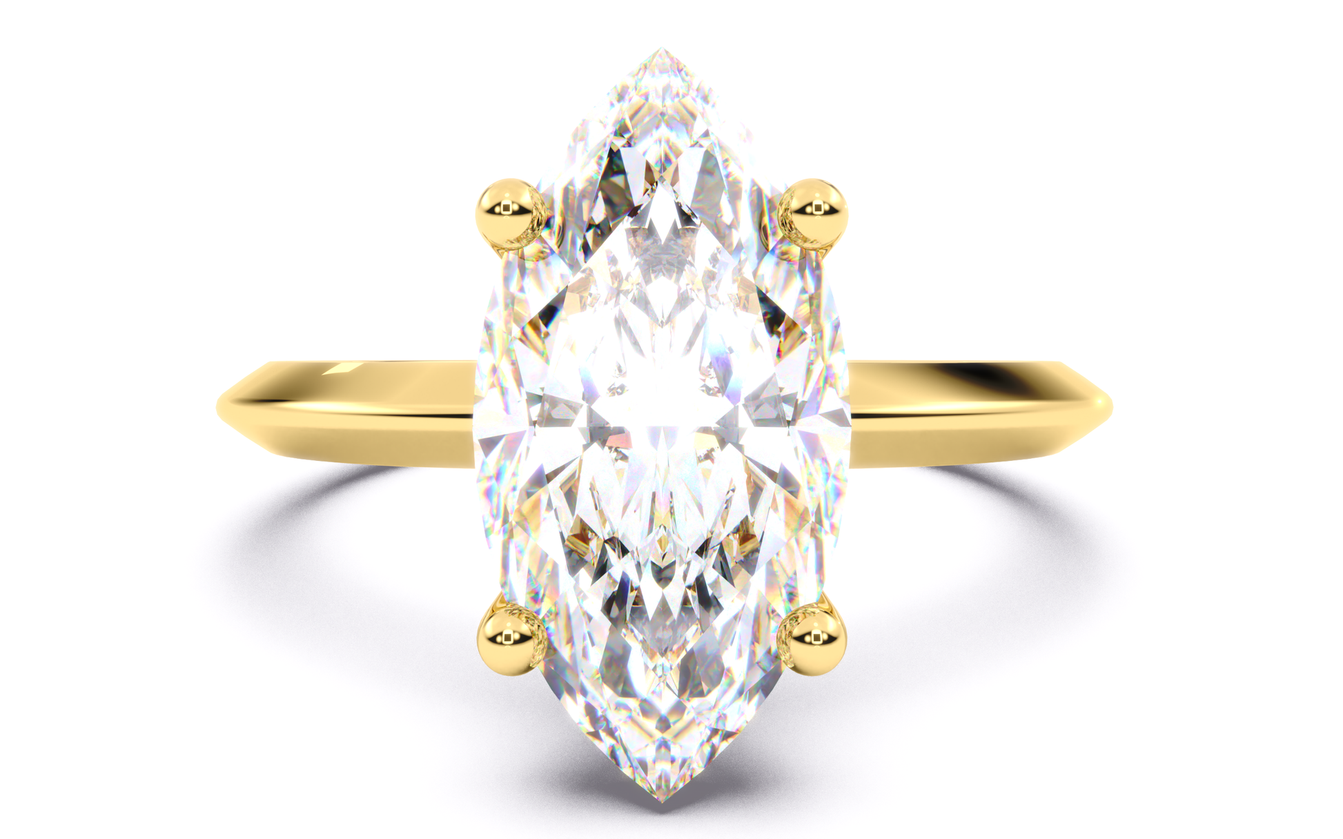 Luxe Aimé Aura Solitaire Engagement Ring, Front View