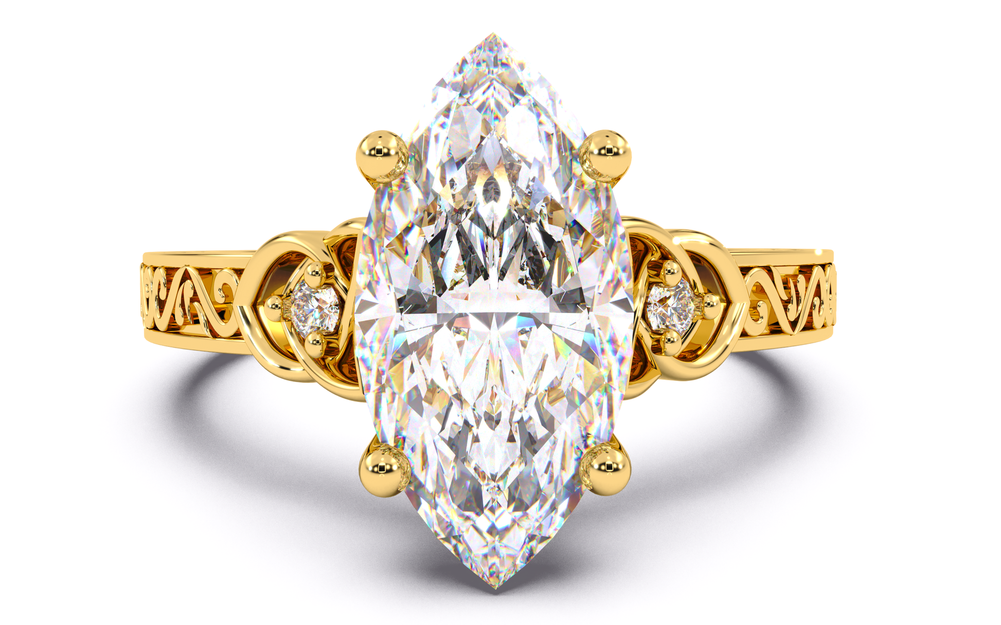 Luxe Aimé Renouveau Vintage Engagement Ring, Front View