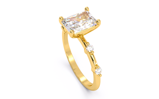 Luxe Aimé Élevé Solitaire Engagement Ring, Side View